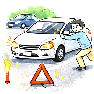 事故車を安全な場所へ